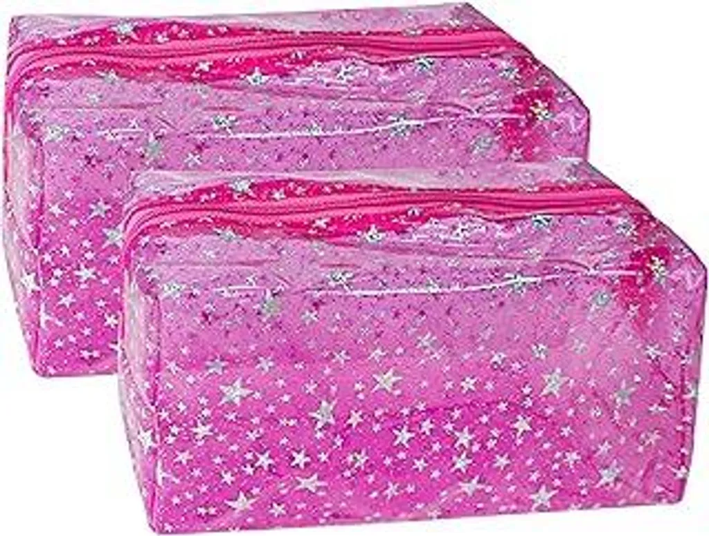 TotePrint Set 2 Pochette Trasparenti Impermeabili Stelle Glitter