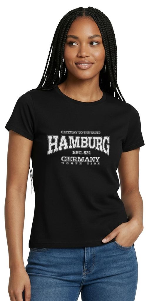 Spreadshirt Hamburg Deutschland Seit 831 Frauen T-Shirt, S, Schwarz