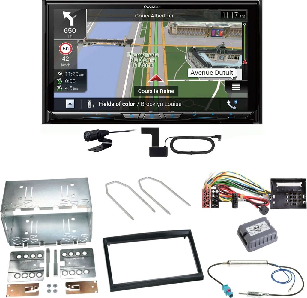 Pioneer AVIC-Z930DAB Navigation MP3 Einbauset für Citroen C2 C3 Berlingo Jumpy