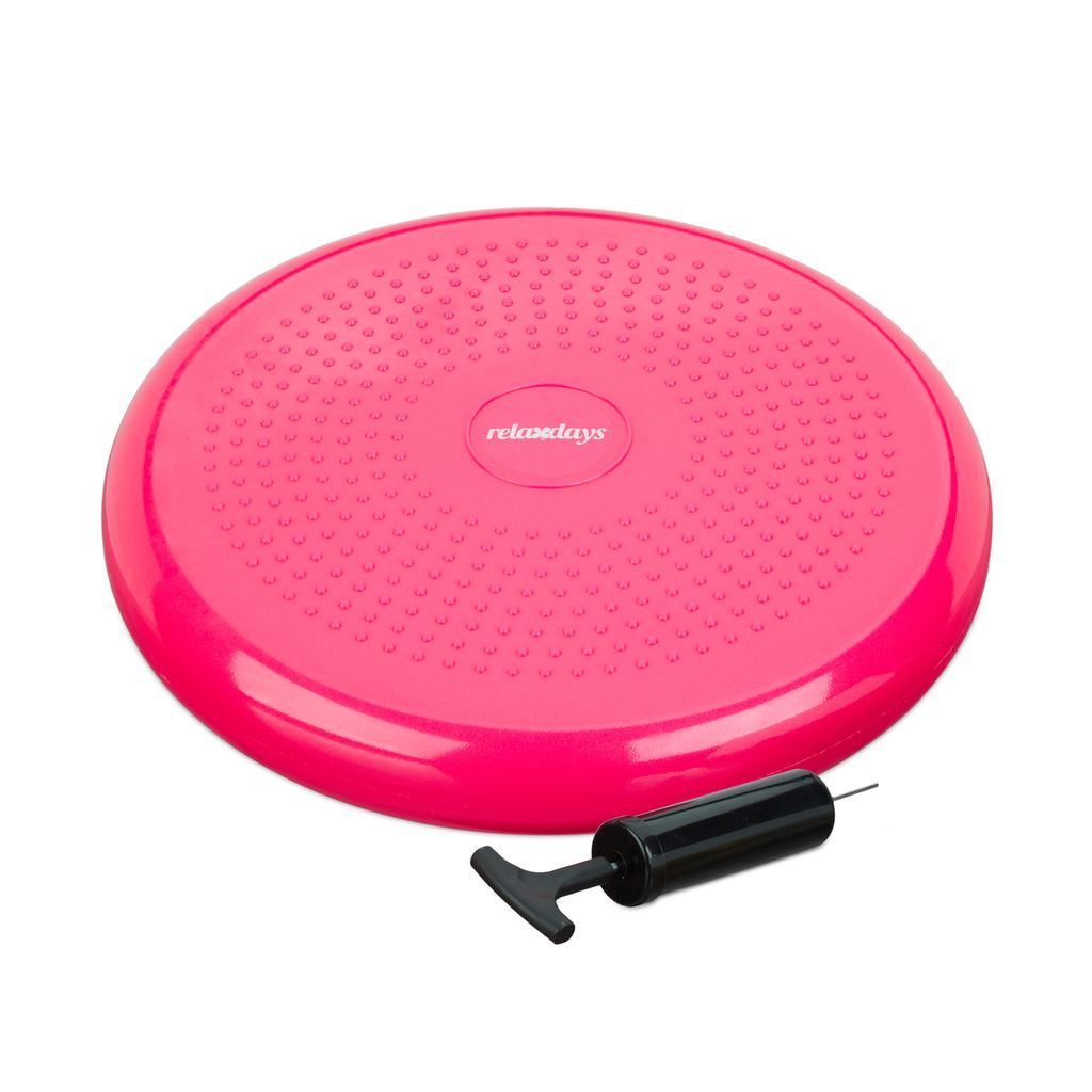 3 x Balance Kissen, 140 kg Maximalgewicht, Balance Pad mit Luftpumpe, Ballsitzkissen mit Noppen, Fitness Kissen, pink