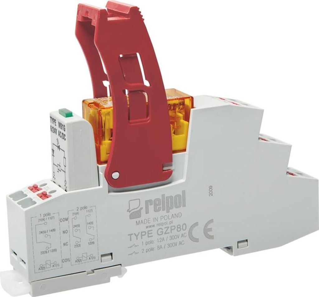 Schnittstellenrelais PUSH-IN 1 CO 24V 16A 250 V AC 864994 Relpol relais