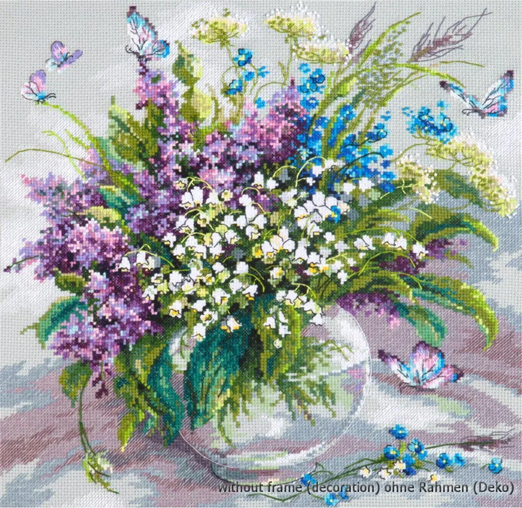 Ago magico Zweigart Edition set per punto croce "Warm May", schema contato, 32x32cm