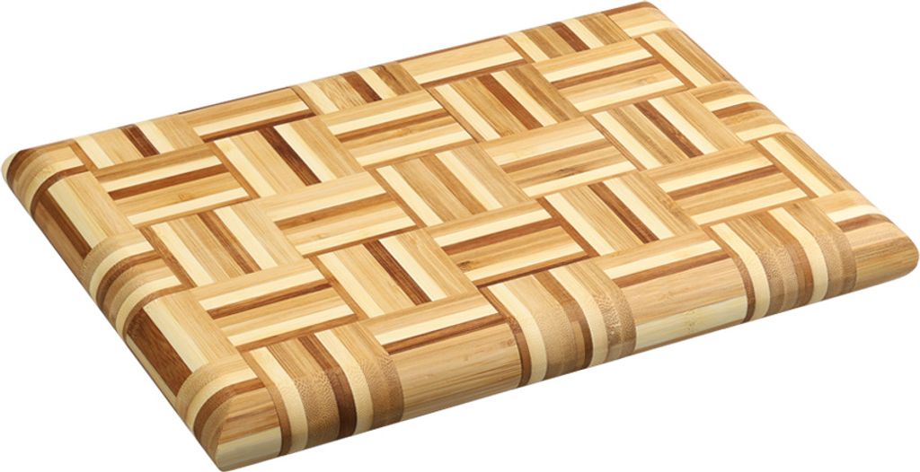KESPER Schneidebrett Bambus – 35 x 25 x 3,5 cm – vierfarbig & dekorativ – hochwertiges Küchenbrett aus nachhaltigem Holz – 58366