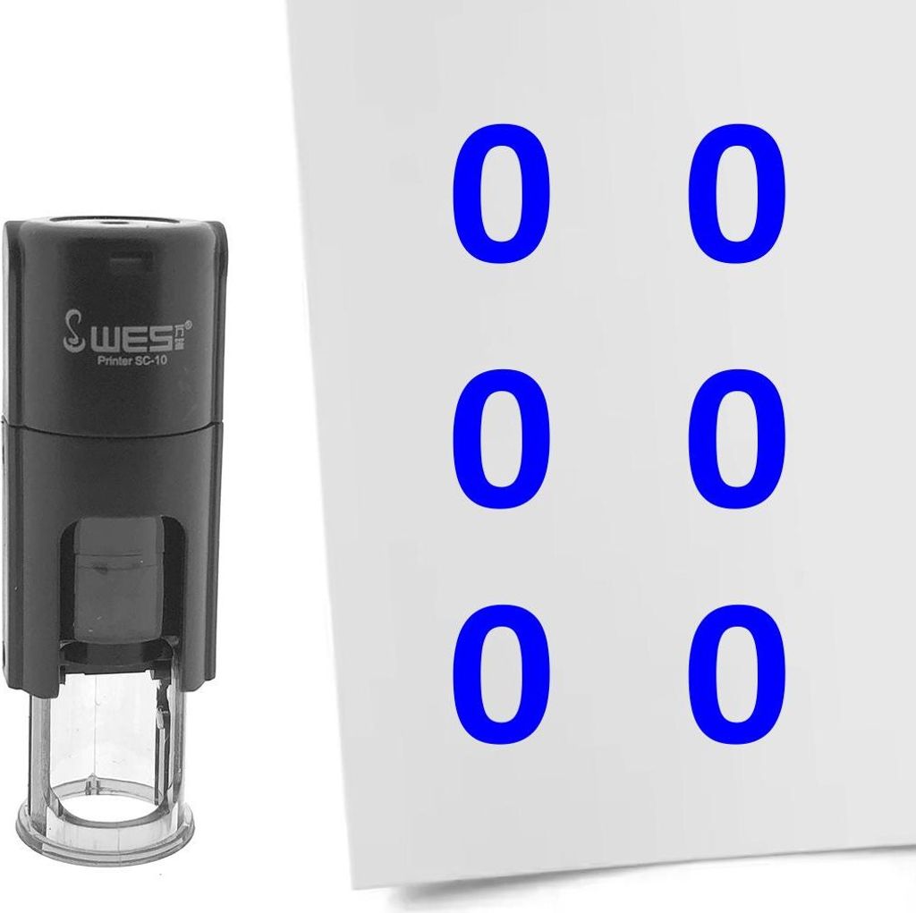CombiCraft Selbstfärbender Stempel 'Zahl 3' in der Farbe Blau, Ø10mm