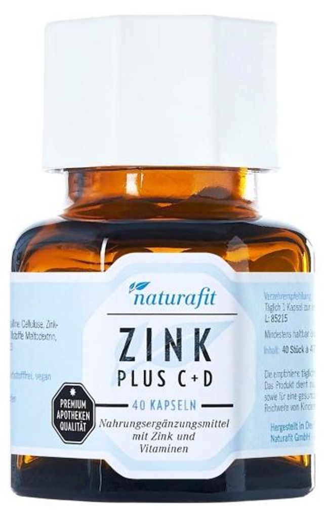 naturafit Zink Plus C + D Kapseln, 40 St. Kapseln