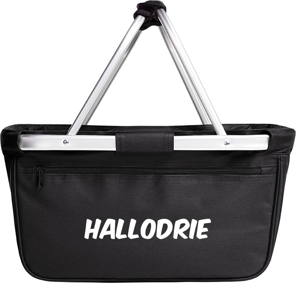 Huuraa Einkaufskorb Hallodrie Schriftzug 20 Liter Black faltbarer Tragekorb Geschenkidee
