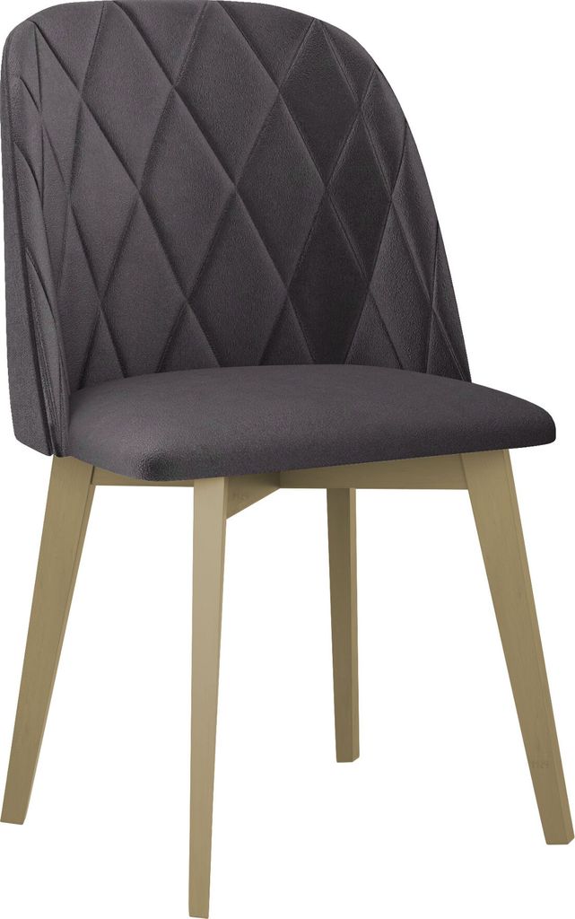MIRJAN24 Stuhl Monti III Pik Raute, Esszimmerstuhl aus Buchenholz, Stilvoll Polsterstuhl, Wohnzimmer (Holzfarbe: Sonoma Eiche, Stofffarbe: Riviera 97)