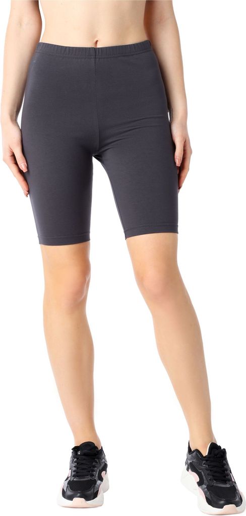 Bellivalini Damen Kurze Leggings aus Baumwolle BLV50-185 (Graphite, 3XL)