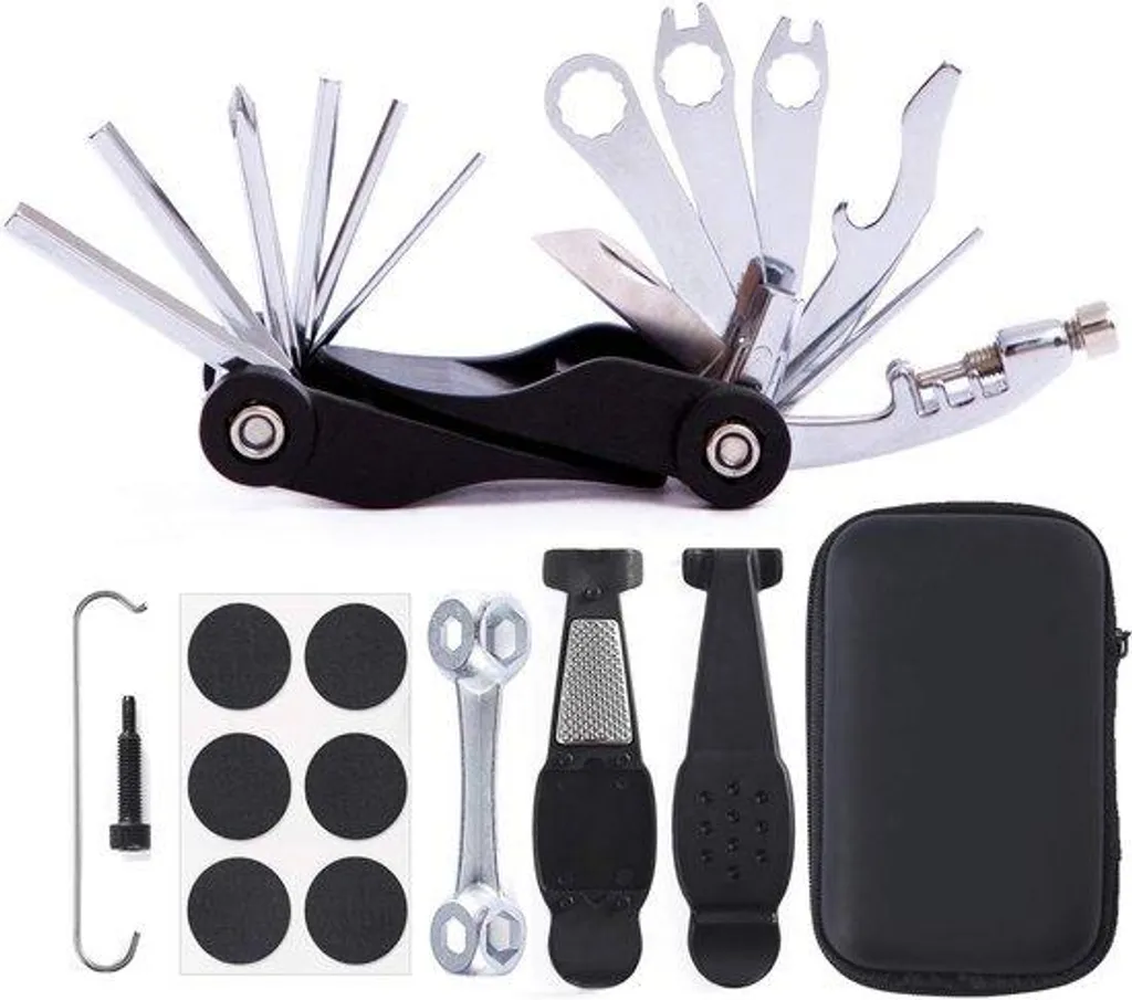 Kit réparation pneus et chaîne vélo, multi-outils compact et pratique