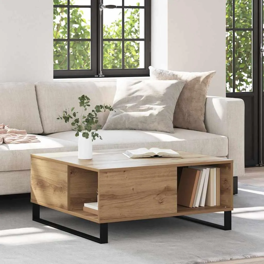 Maison Exclusive Tavolino Salotto 80x80 Rovere Artisan Sicuro