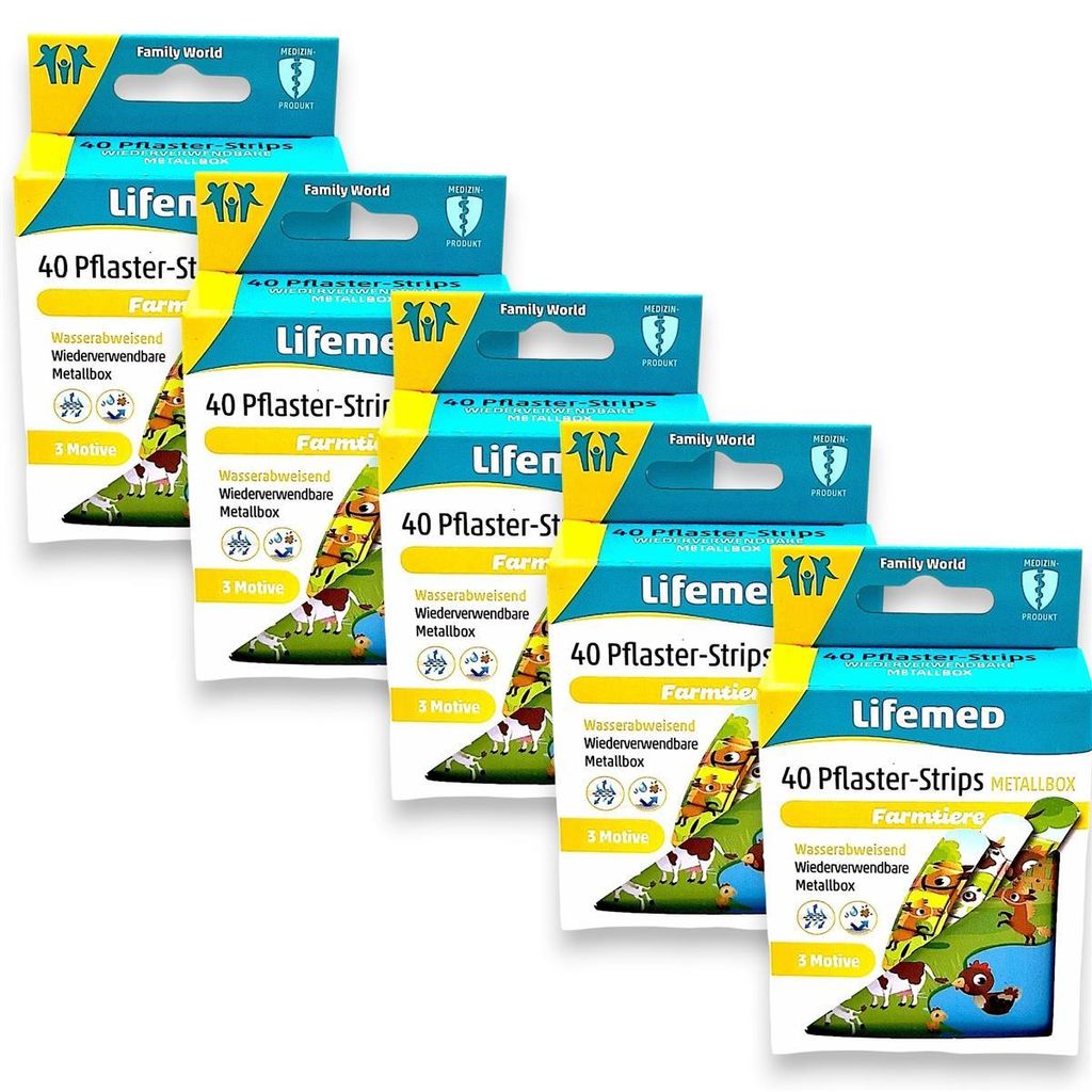 5x Lifemed Wundpflaster Kids - Farmtiere 5x 40 Stück