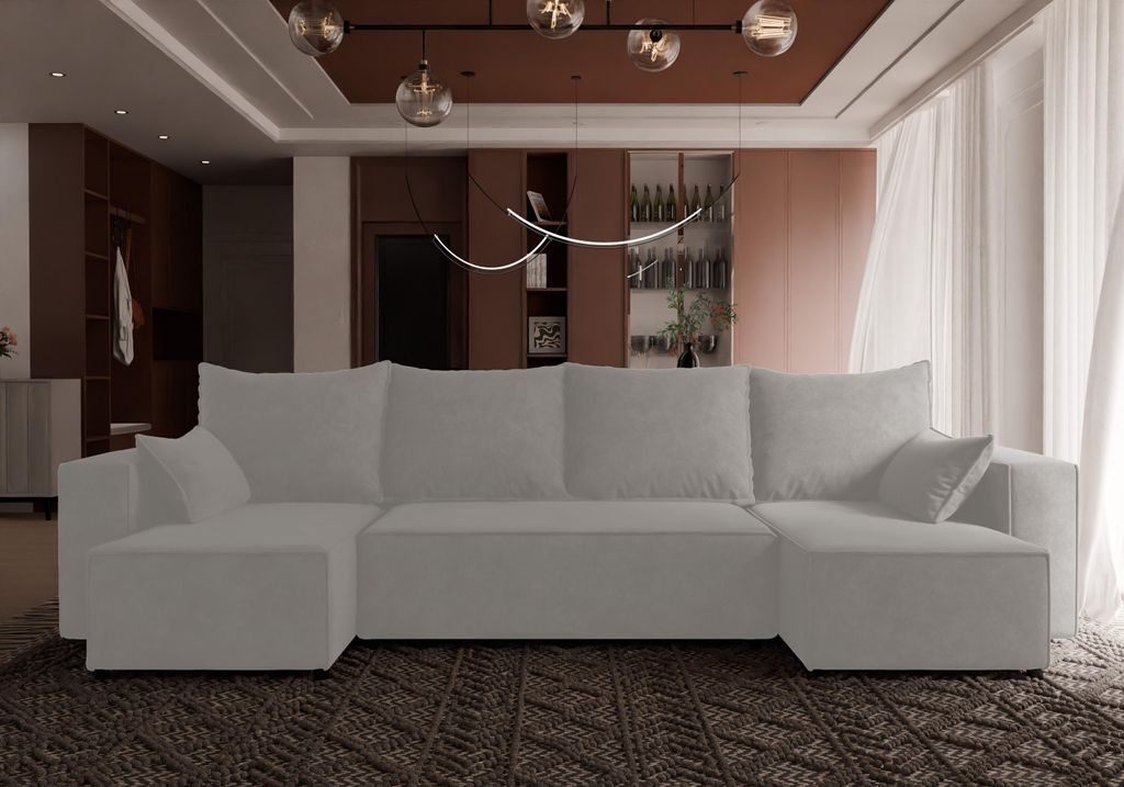 4ALL HOME Ecksofa mit Schlaffunktion Tobi U 316x145 cm - Couch - Sofa mit Bettkasten - Eckcouch - L-Form - Schlafsofa - Schlafsofa mit Bettkasten V...