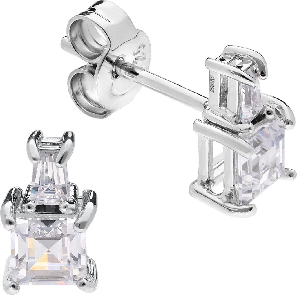 Boucles d'oreilles Trendor argent 925 et zircone haute brillance