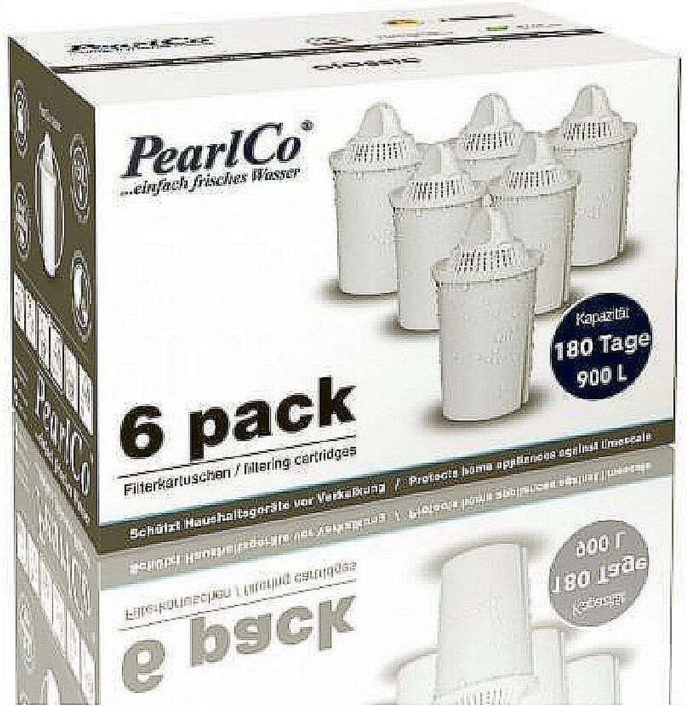 PearlCo - Filtro per Acqua in Vetro (Bianco) con 1 Cartuccia