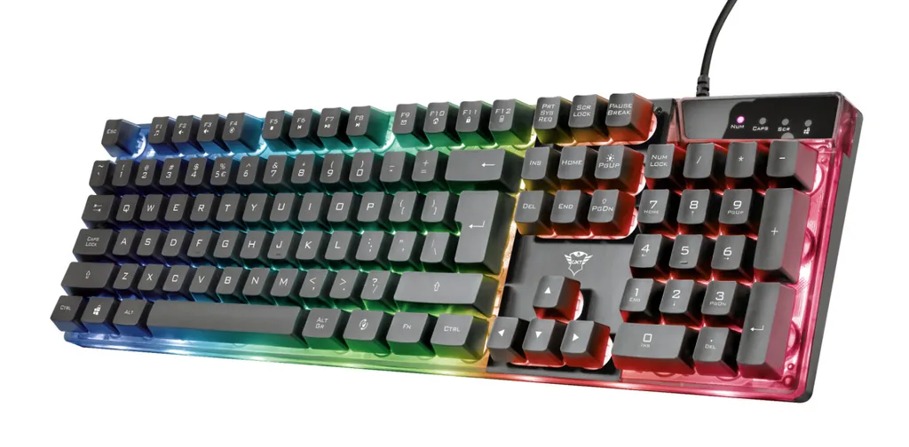 Clavier Trust GXT 835 Azor QWERTY Italien Noir avec touches réactives