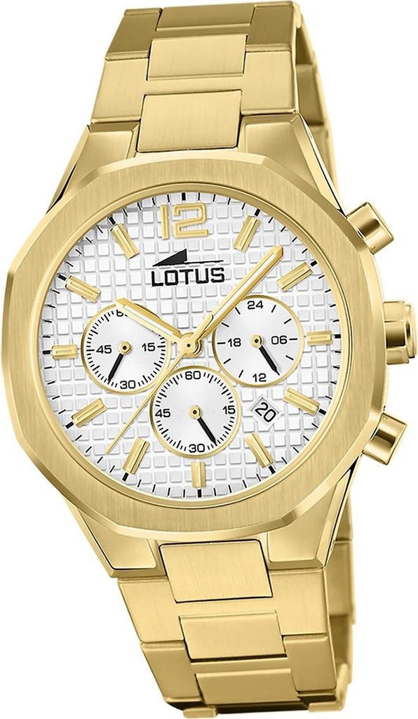 Lotus Edelstahl Herren Uhr Armbanduhr gold Elegant Classic D2UL18868/1