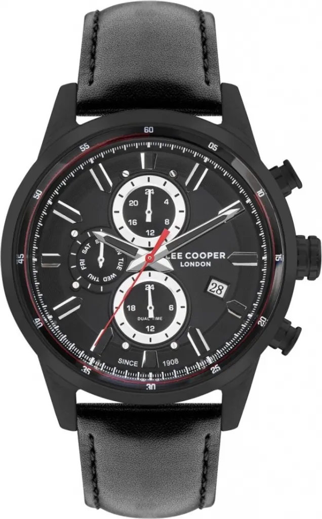 Montre homme Lee Cooper noire résistante, l'alliée de votre style quotidien