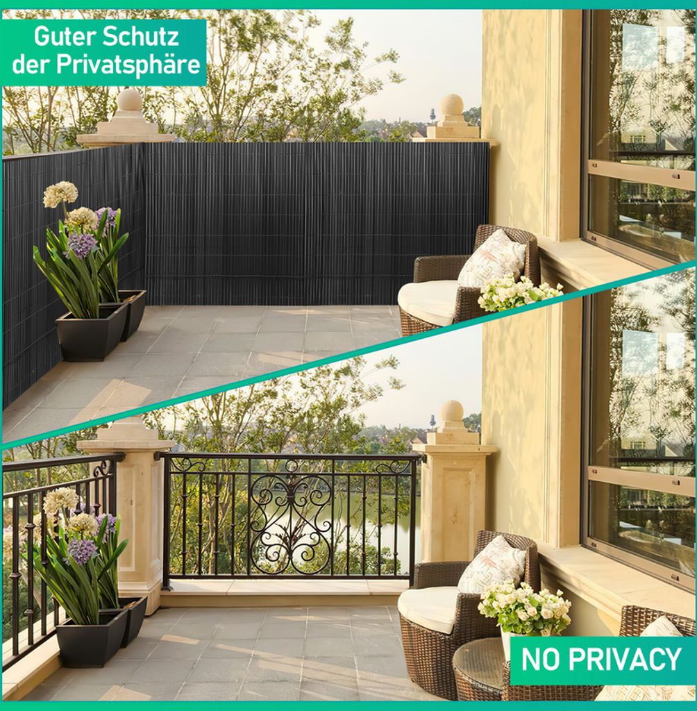 Jiubiaz Sichtschutzmatte PVC Sichtschutz Garten Produktbild 6