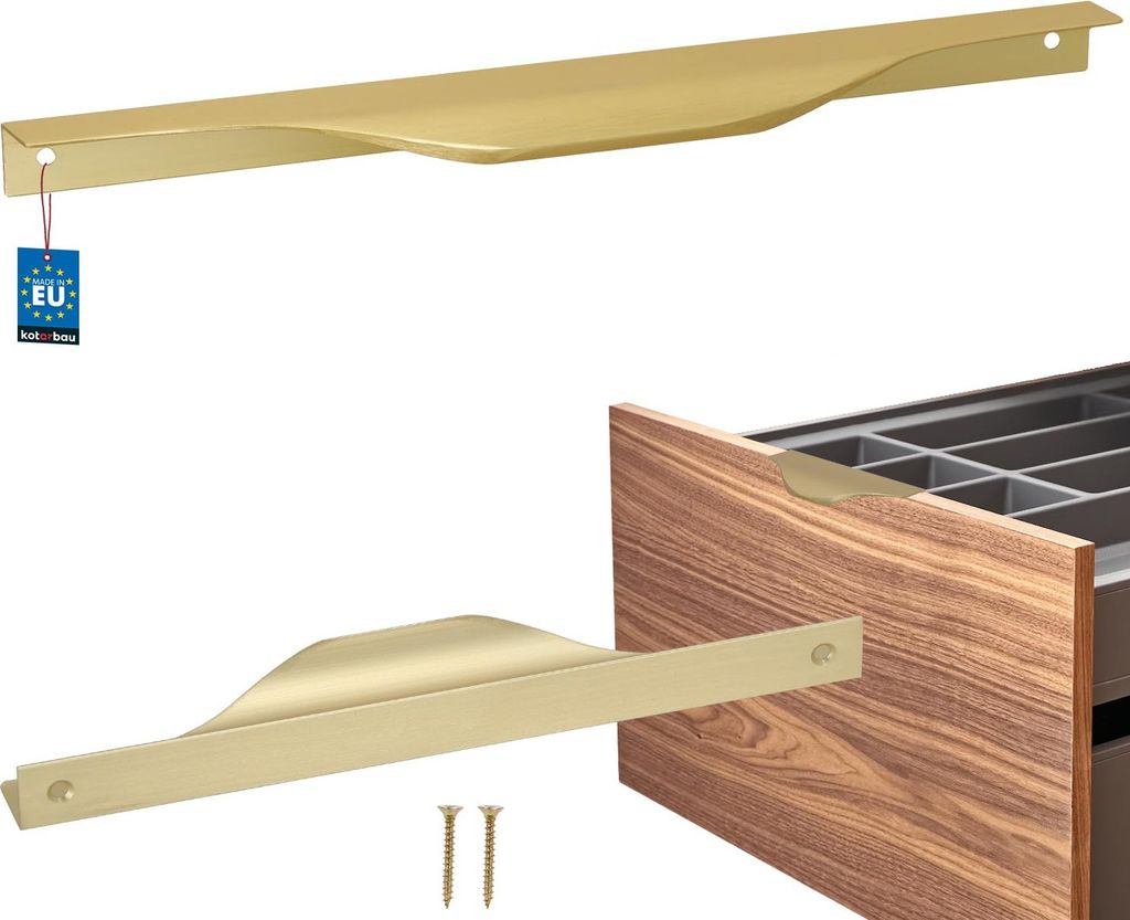 KOTARBAU Möbelgriff Möbelgriffe Schrankgriffe 192 / 212 mm ZnAl Küchengriffe Gold Griffe Möbel Türgriff Profilgriff Türgriffe Küche Schubl...