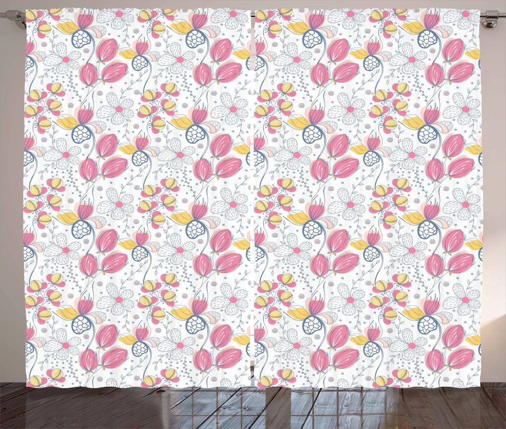 Tenda Rustica Floreale ABAKUHAUS 280x175 cm - Arredo Soggiorno Shabby