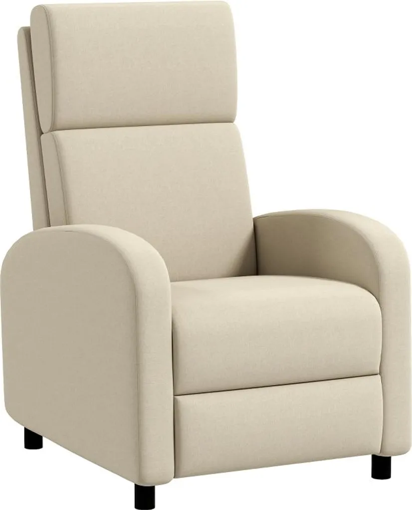 Fortuna Lai Fauteuil Relax Inclinable aspect Lin Blanc Crème Salon