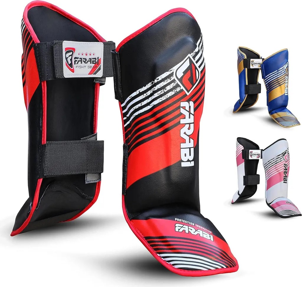 Équipement Tibias et Pieds Boxe Junior pour Karaté et Taekwondo Noir
