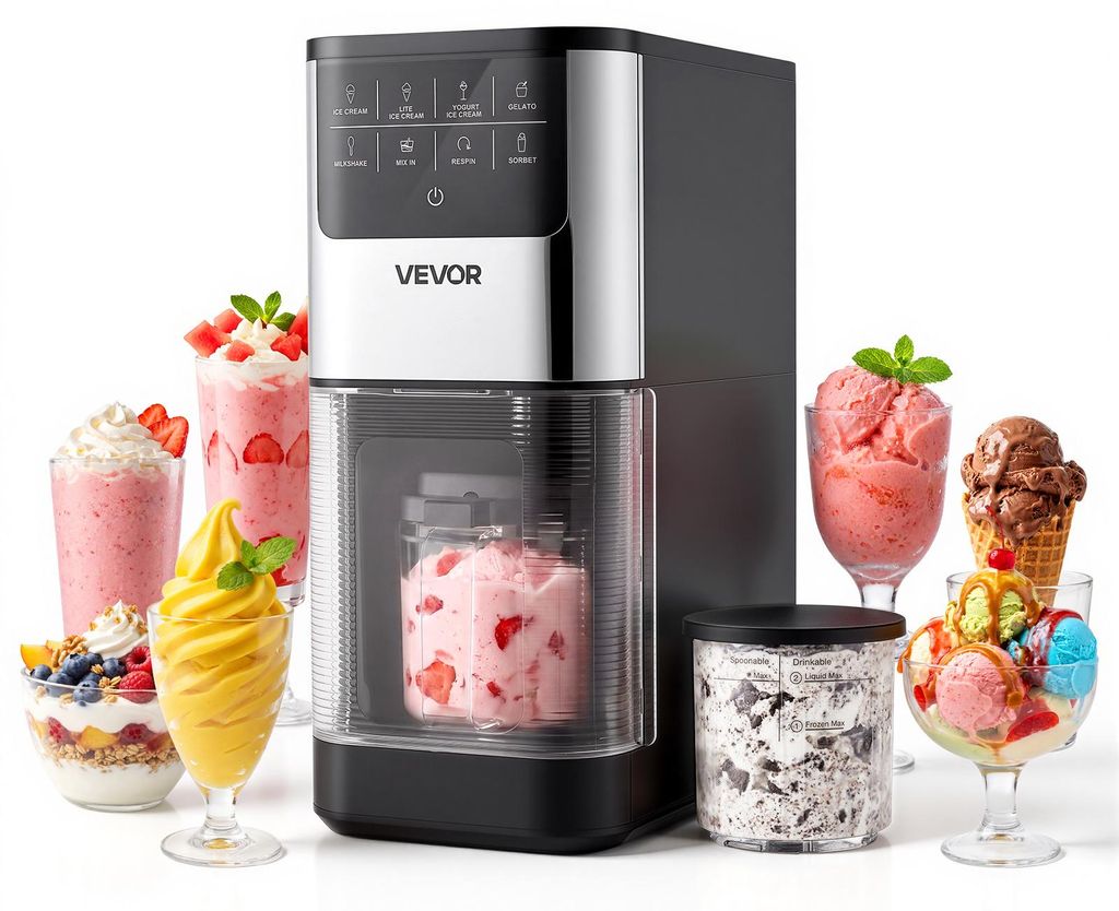 Zmrzlinovač VEVOR, 7-v-1 přístroj na gelato, sorbet, mléčné Obrázek produktu 