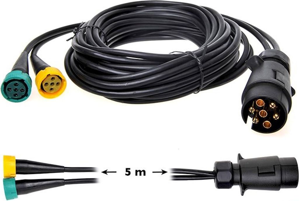 Kabelsatz Stecker 7-polig 5 M Anhängerkabel Rückleuchten Anhänger Kabelbaum PKW