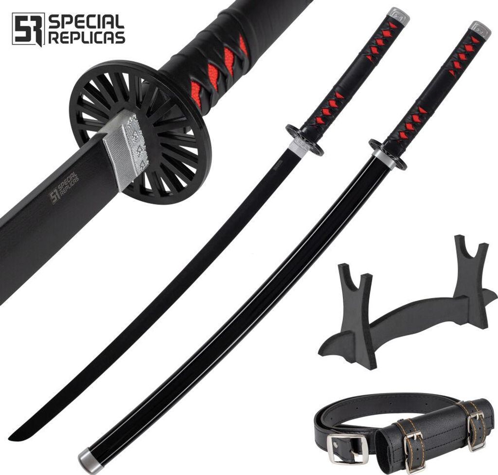 Dekoratives Wakizashi Skulptur 77 cm mit Ständer & Gurt – Anime-inspiriertes Designobjekt für Cosplay, Wohnraum, Sammlung & Geschenk JT10650-W