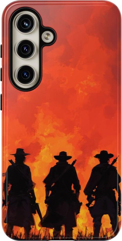Drei Cowboys im Sonnenuntergang – Hülle Kompatibel mit Galaxy S24