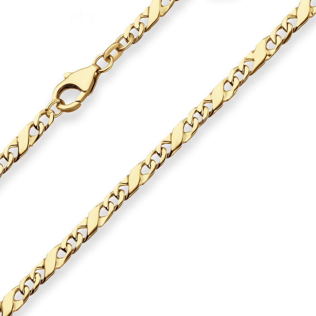 3,7mm Armband Dollarkette Goldarmband Armschmuck aus 585 Gold Gelbgold 19cm