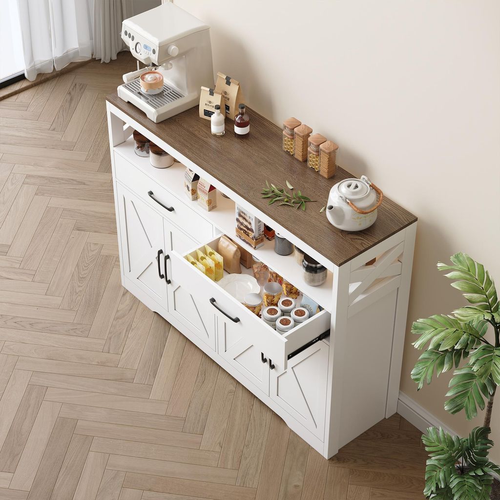 Sideboard, Küchenschrank mit 2 Schubladen und 4 Türen