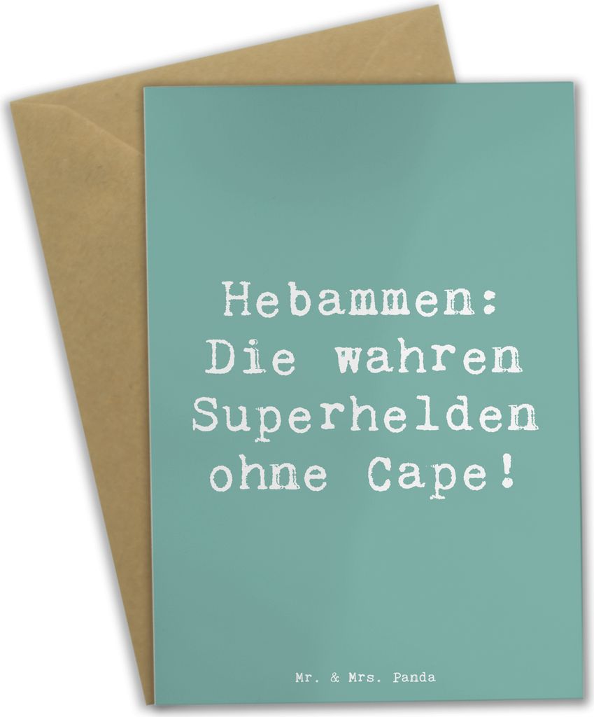 Mr. & Mrs. Panda Glückwunschkarte Spruch Hebamme Superheld Produktbild 