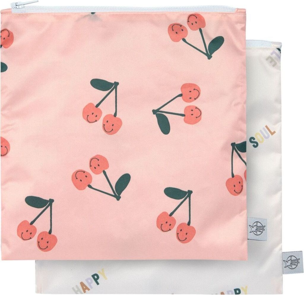 Lässig Frühstücksbeutel 2er Pack Snack Bag - Happy