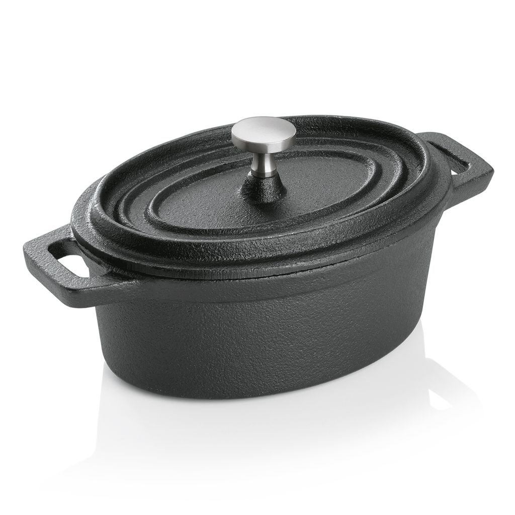 Cocotte, 12 x 9 x 5 cm, schwarz, Gusseisen