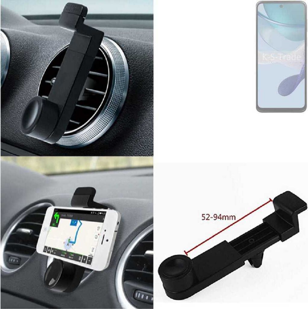 K-S-Trade Lüftungshalterung kompatibel mit Motorola Moto G53j 5G KFZ-Halterung Autohalterung Handy-halterung Lüftungsgitter Lüftungsschlitze