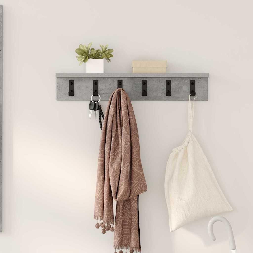 vidaXL Wandmontierter nachttisch Beton Grau 60 x 10.5 x 10.5 cm