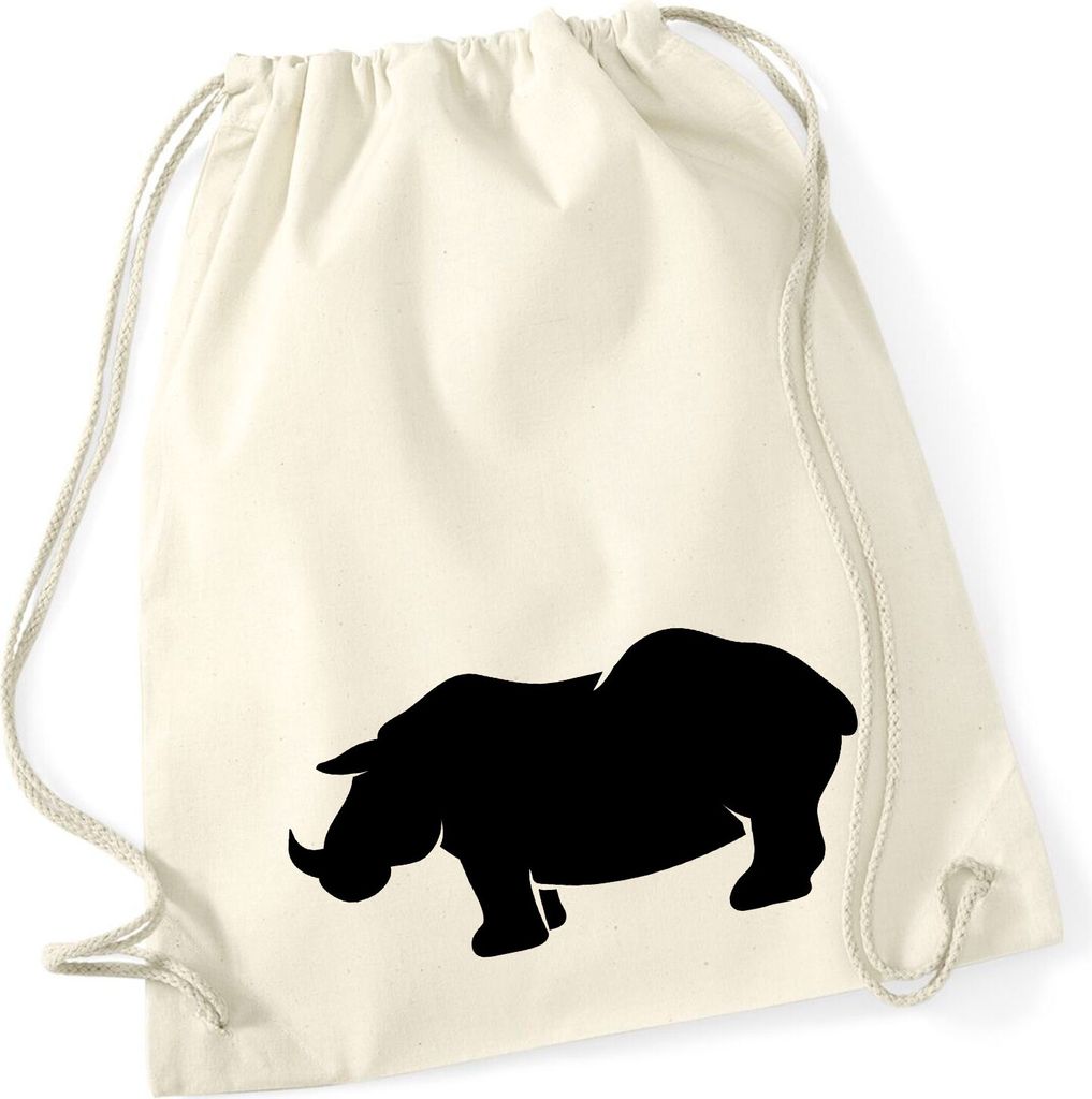 Huuraa Turnbeutel Nashorn Silhouette 12 Liter Natural Produktbild 