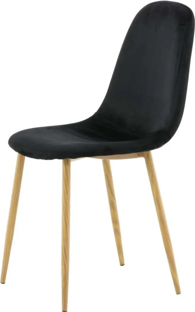 Chaise design Polar 44cm bicolore noir et chêne robuste pour la cuisine