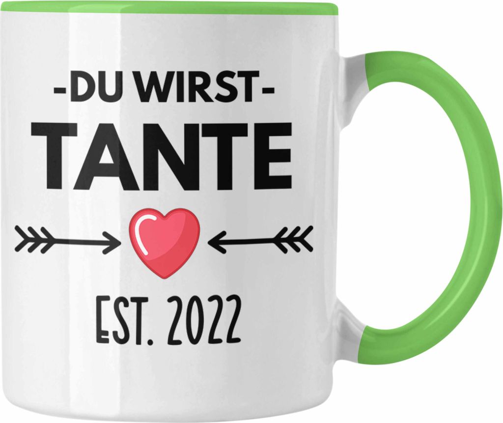 Trendation - Onkel Du Wirst Onkel 2022 Geschenk Schwangerschaft Verkünden Onkel Überraschung Baby Kaffeetasse (Grün)