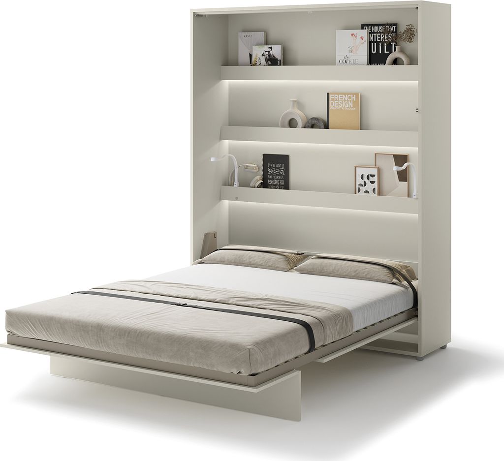 MEBLINI Schrankbett Bed Concept - Wandbett mit Lattenrost - Klappbett mit Schrank - Wandklappbett - Murphy Bed - Bettschrank - BC-12 - 160x200cm Ve...