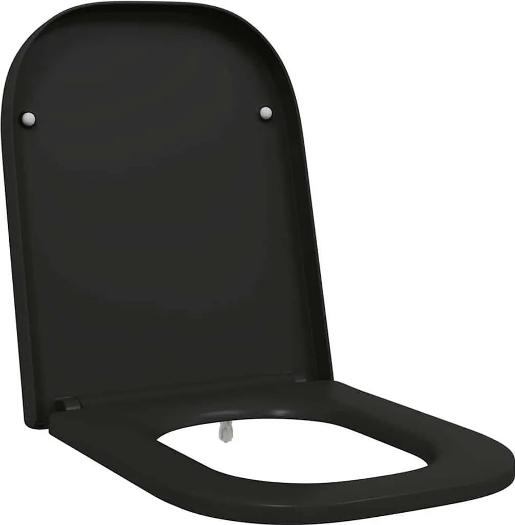 Copriwater Nero Duroplast 44,5x35 | Sedile WC Design Sgancio Rapido
