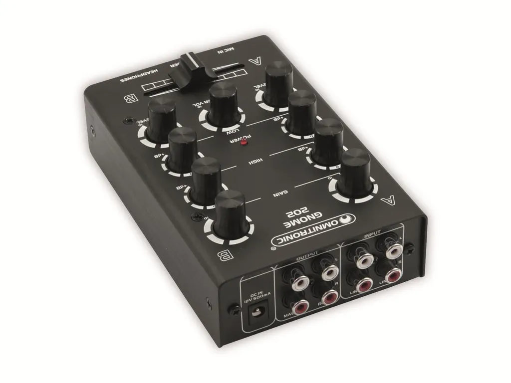 OMNITRONIC GNOME-202 Mini Table de Mixage DJ Noire 2 Canaux Compacte - 6