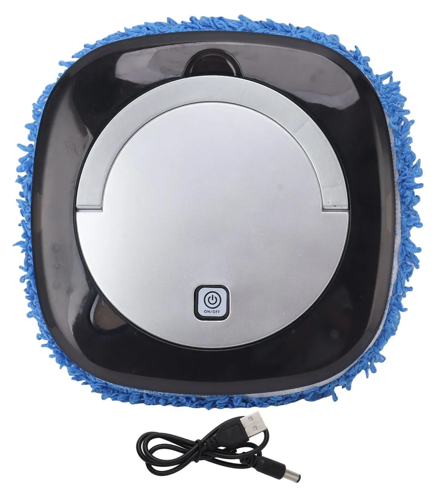 Aspirateur robot laveur 2-en-1 couleur argent avec bac à eau intégré