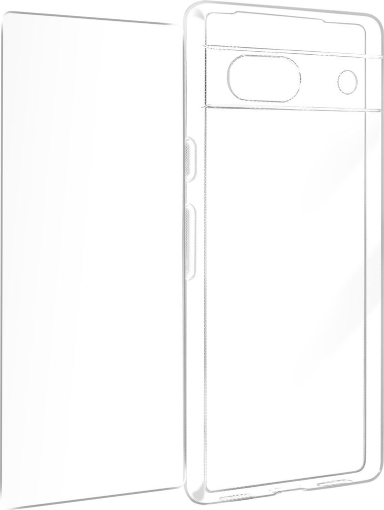Avizar, Silikonhülle für Google Pixel 7a mit 9H Glas-Folie, Produktbild 