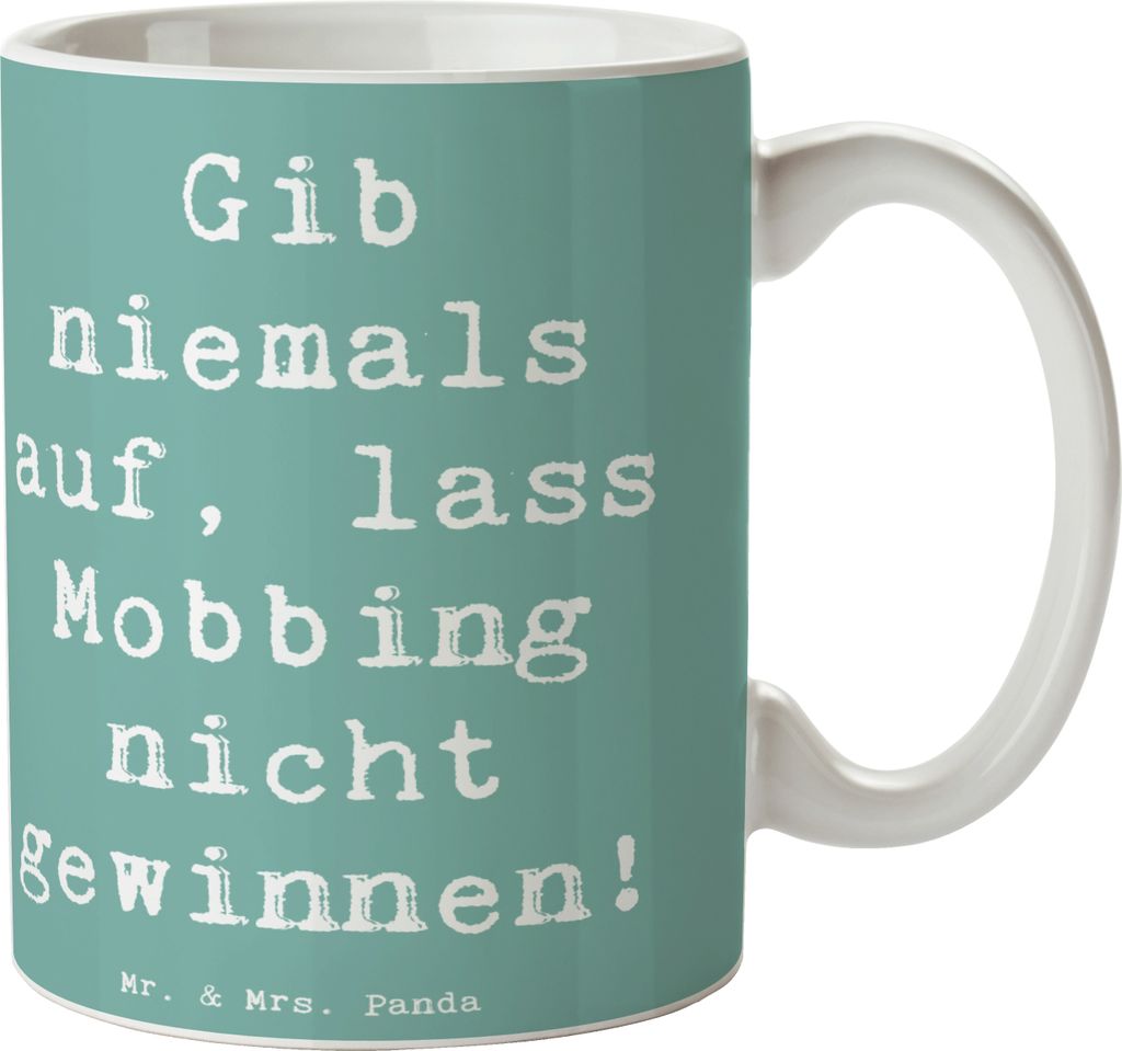 Mr. & Mrs. Panda Tasse Spruch Mobbing bewältigen - Meeresbrise - Geschenk, Pott, Vertrauem, Geschenke für schwierige Zeiten, Henkelpott, Hoffnung...