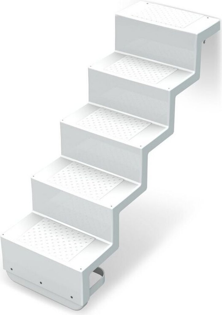 Pooltreppe Eleganz 60 I 5-stufig I Wandbefestigung - kurz I weiß