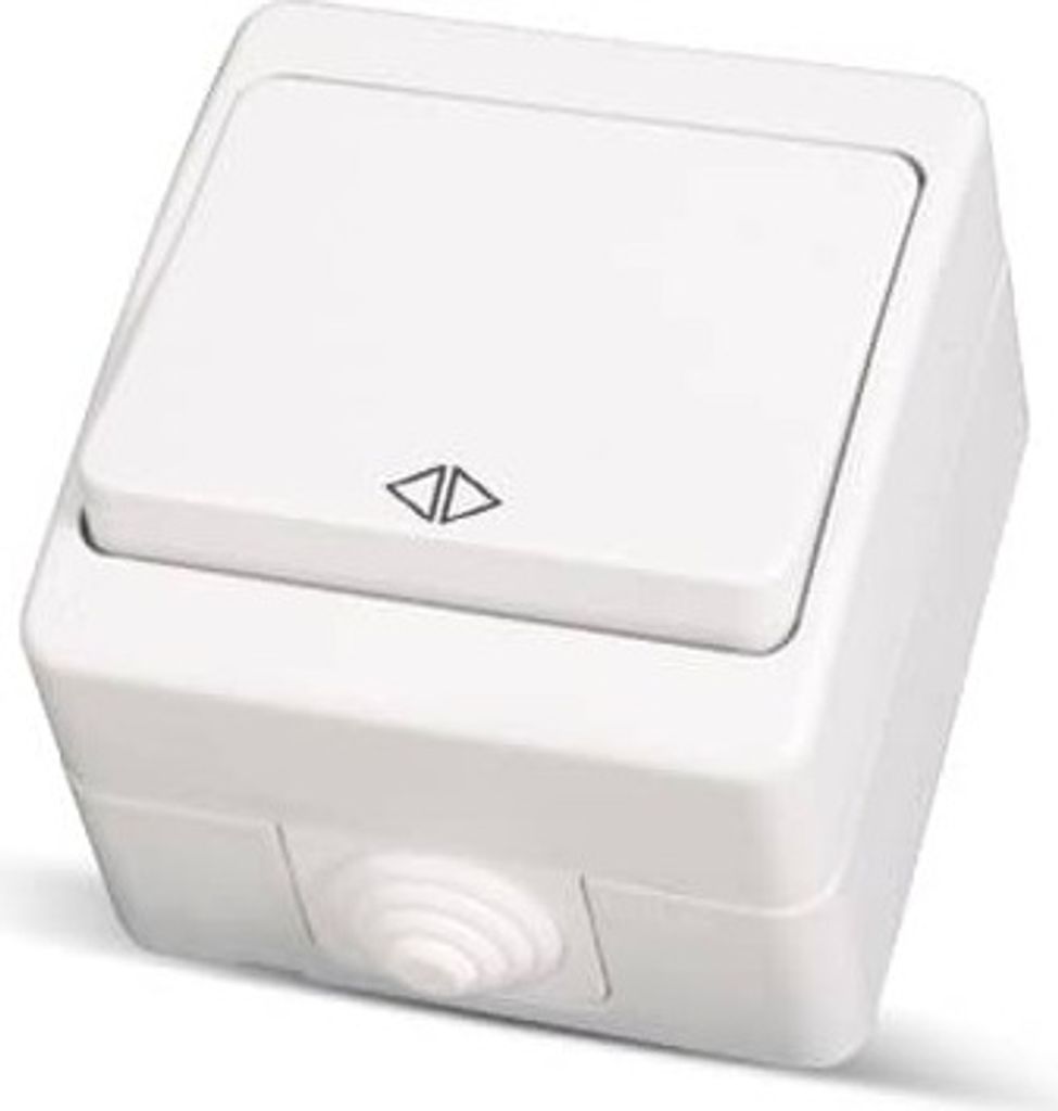 IP54 Kreuzschalter Feuchtraum Schalter Aufputz Weiss