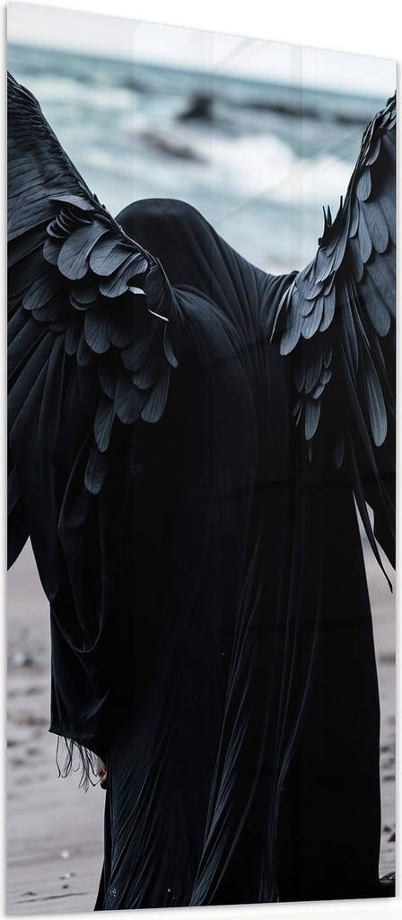 Glasbild 40x80cm in XXL für Wohnzimmer, Schlafzimmer Motiv Geflügelter Wanderer
