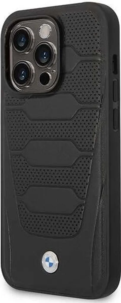 BMW iPhone 14 Pro Max Case Leather Seats Pattern MagSafe Black - Shop - 2